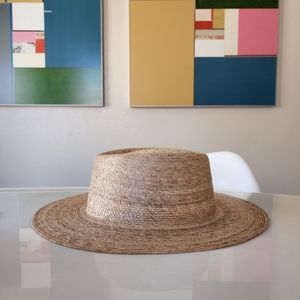 *EXCELLENT* Lack of color hat palma boater L-XL